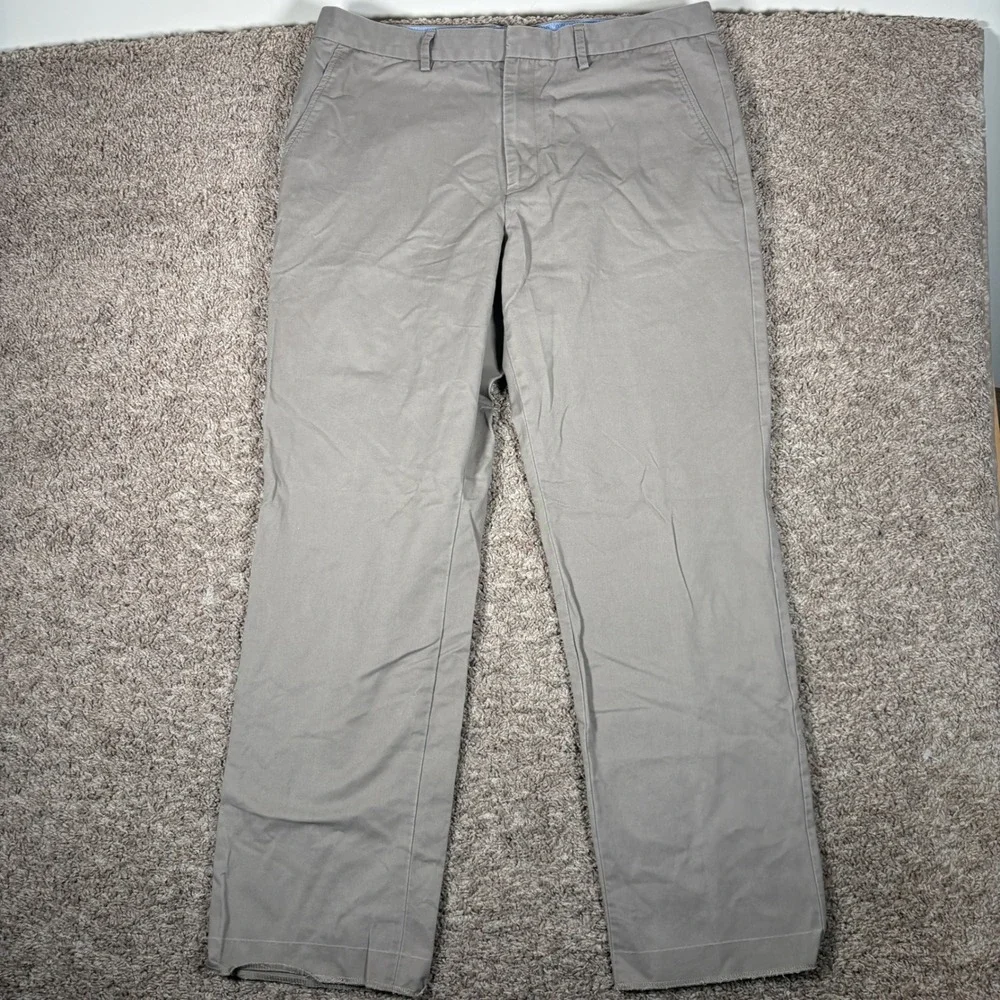 J. Crew Bedford Mens Khaki Tan Straight Leg Chino Pants‎ 36x32 Cotton Twill